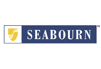 Seabourn Logo on Blue Background Highlighting Luxury Cruise Options